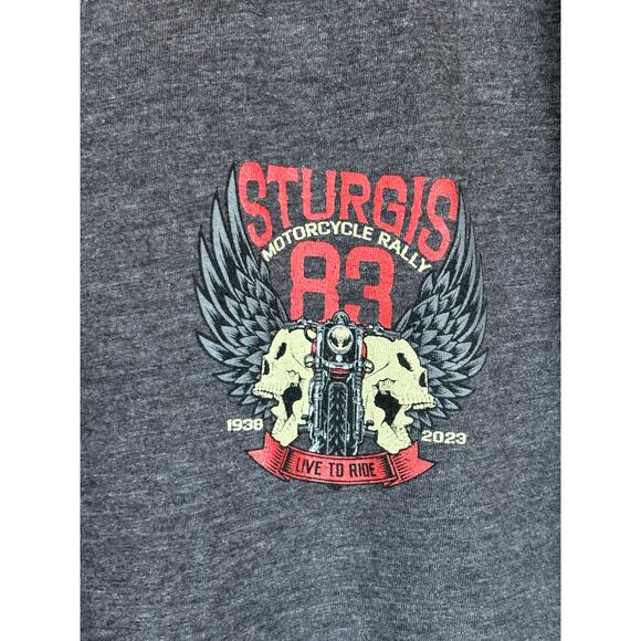 STURGIS Motorcycle Rally 83 Short Sleeve T-Shirt Gray Sz M 1938-2003 - Picture 2 of 5